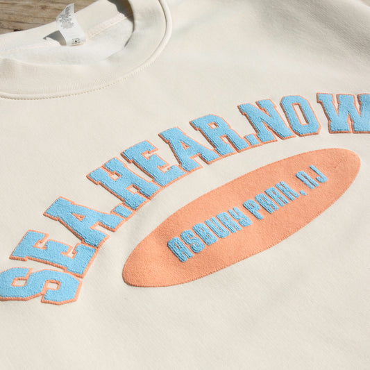 Sea Hear Now Collegiate Pullover Crewneck Sweatshirt