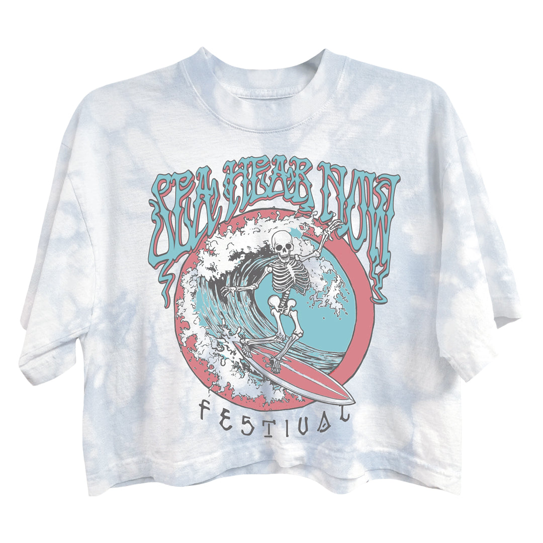 Women's Skeleton Surf Lineup Crop Tee