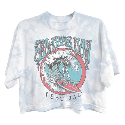 Women's Skeleton Surf Lineup Crop Tee