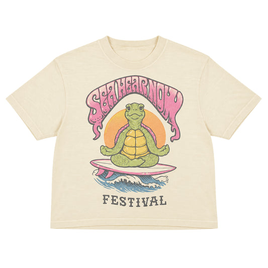 Turtle Lineup Crop Tee